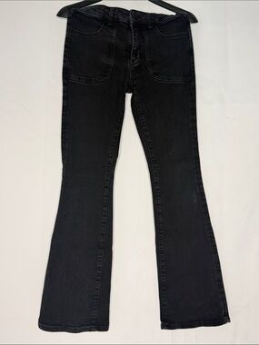 Pilcro Black Flare Jeans - High Rise Wide Leg
